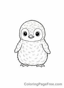 Penguin coloring page - Baby penguin chick