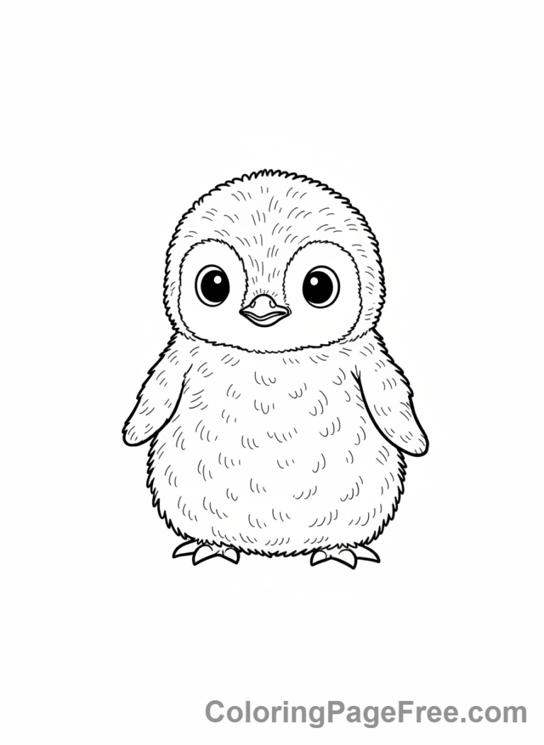 Penguin coloring page - Baby penguin chick