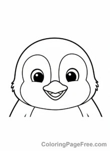 Penguin coloring page - Penguin close-up face