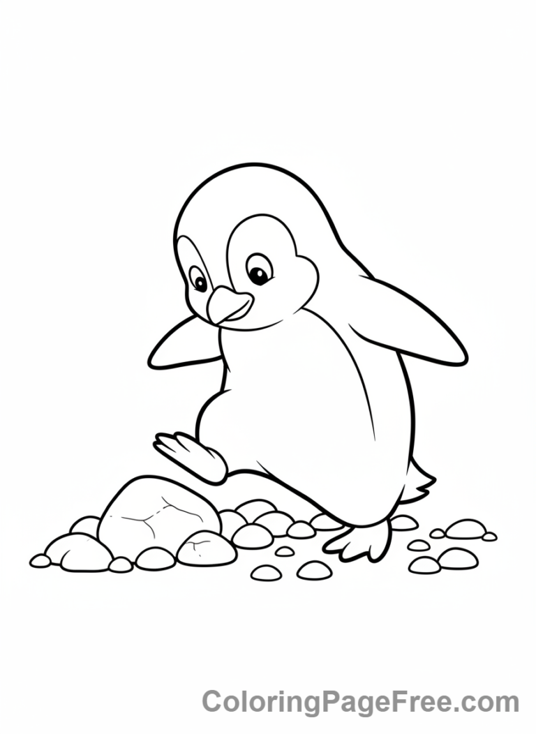 Penguin coloring page - Penguin rock climber
