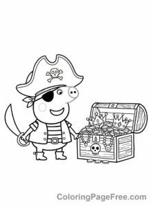 Peppa Pig coloring page - George pirate adventure