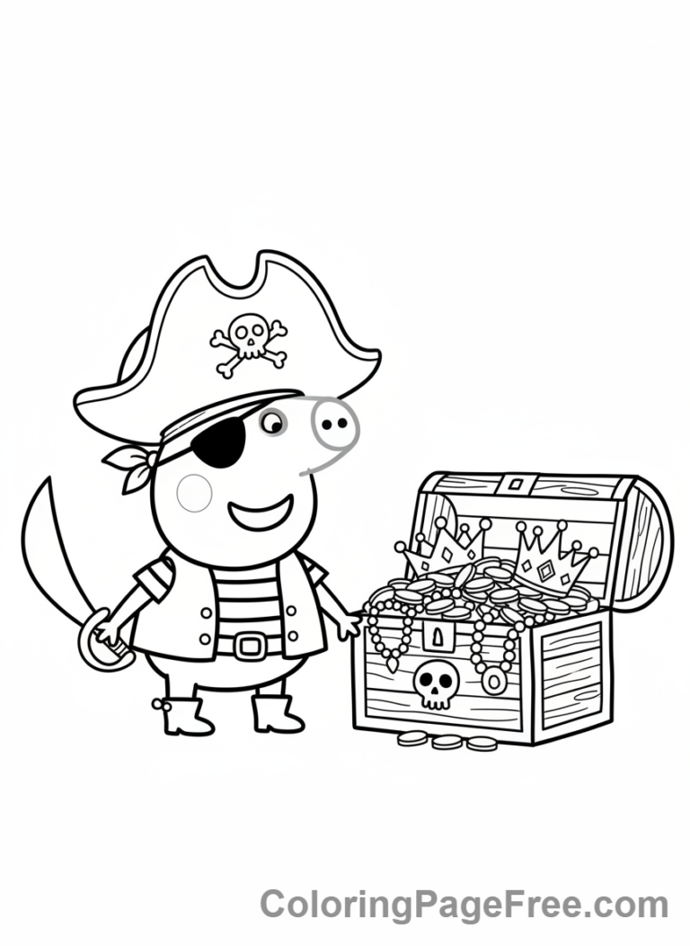 Peppa Pig coloring page - George pirate adventure