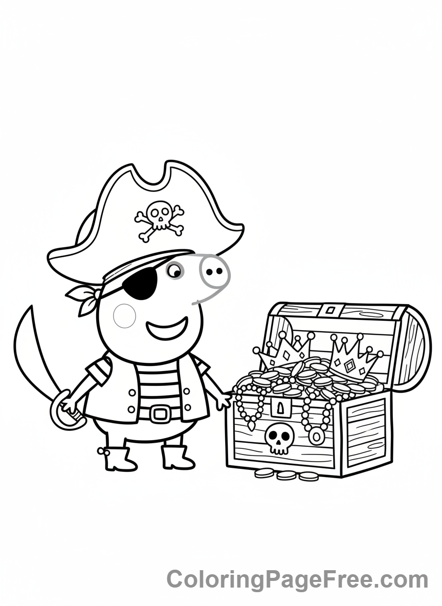Peppa Pig coloring page - George pirate adventure