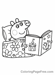 Peppa Pig coloring page - Peppa bedtime story