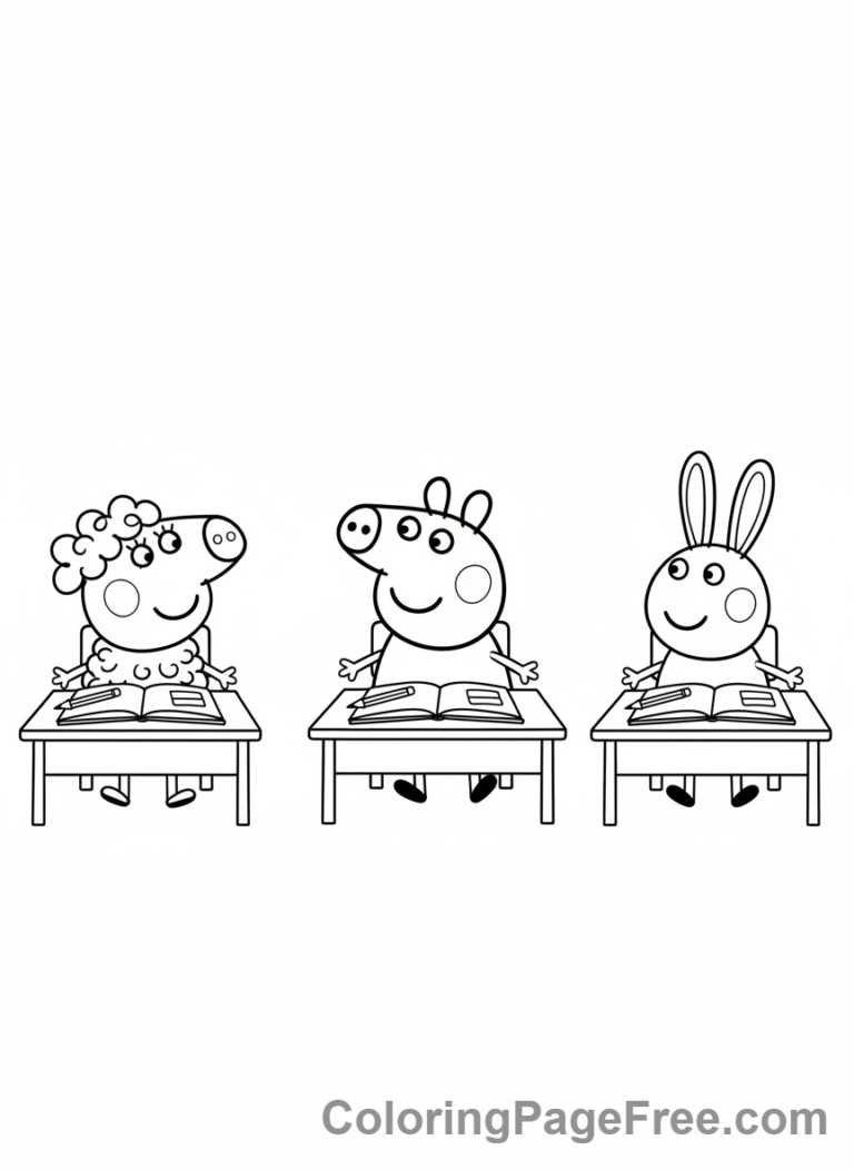 Peppa Pig coloring page - Peppa friends school