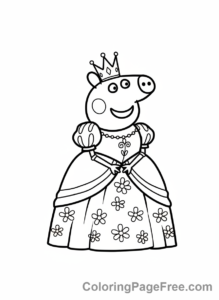 Peppa Pig coloring page - Peppa princess costume