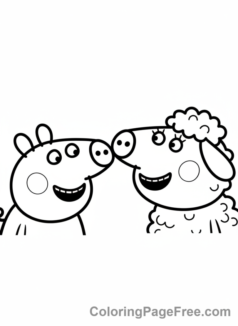 Peppa Pig coloring page - Peppa Suzy giggling