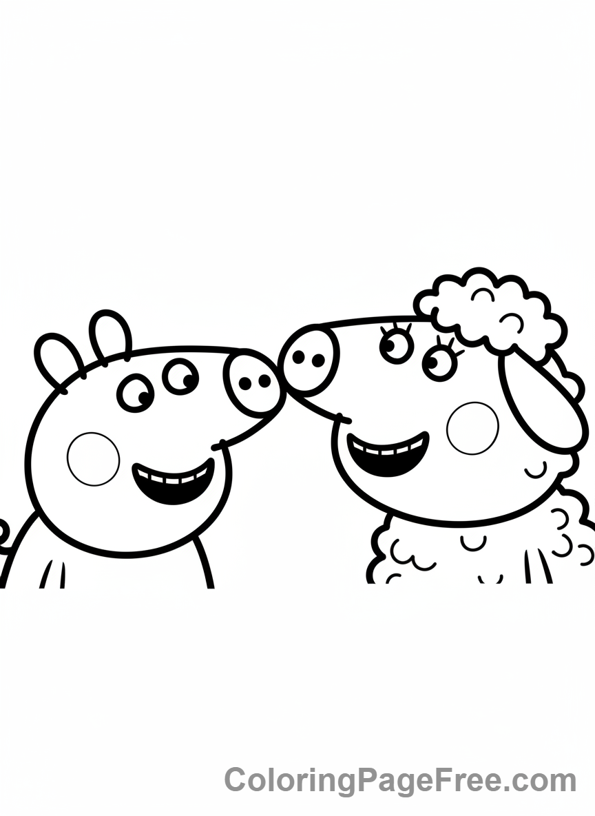 Peppa Pig coloring page - Peppa Suzy giggling