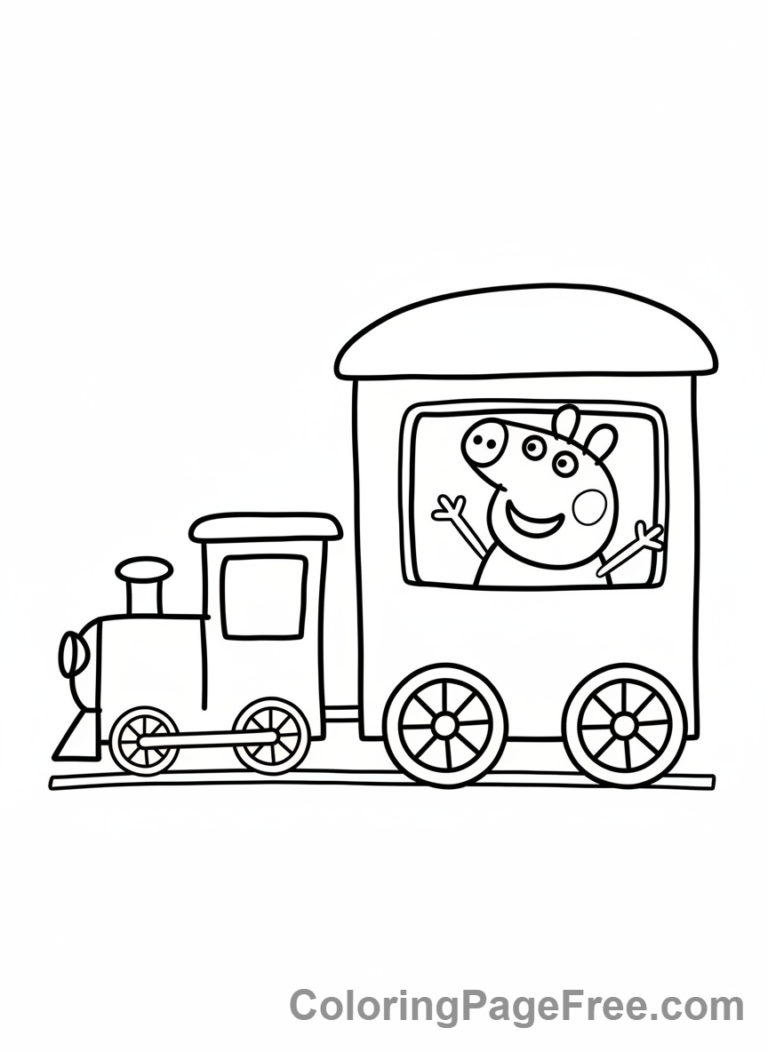 Peppa Pig coloring page - Peppa train ride