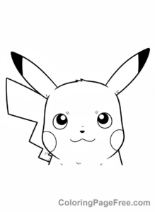 Pikachu coloring page - Pikachu curious headtilt