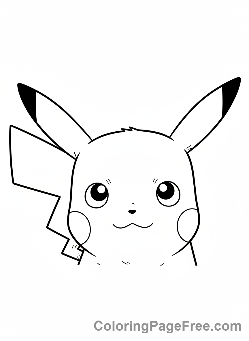 Pikachu coloring page - Pikachu curious headtilt