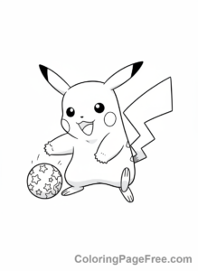 Pikachu coloring page - Pikachu playing toy