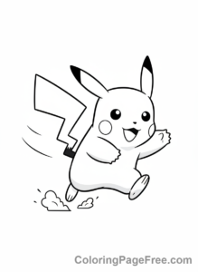 Pikachu coloring page - Pikachu running fast
