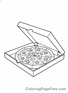 Pizza coloring page - Pizza in Box