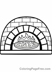 Pizza coloring page - Pizza Oven Cooking