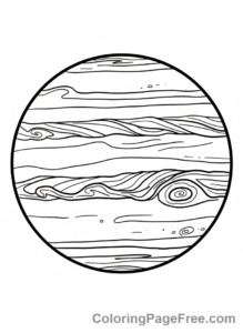 Planets coloring page - Jupiter Great Red Spot