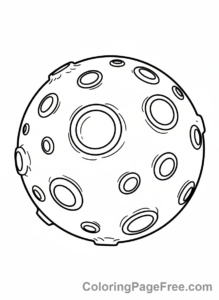 Planets coloring page - Mercury rocky surface