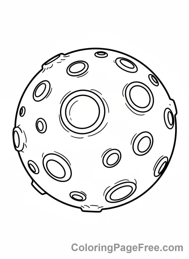 Planets coloring page - Mercury rocky surface