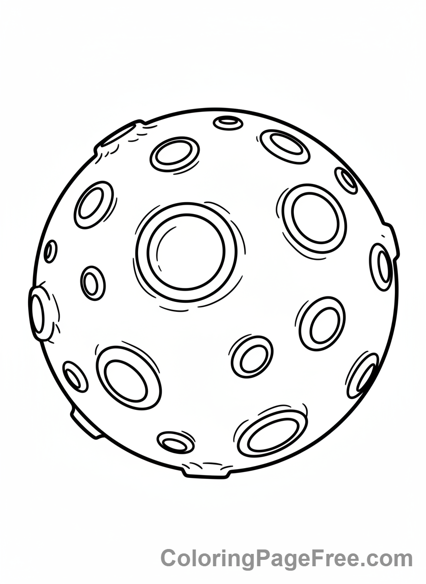 Planets coloring page - Mercury rocky surface