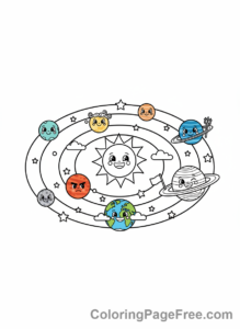 Planets coloring page - Solar system planets