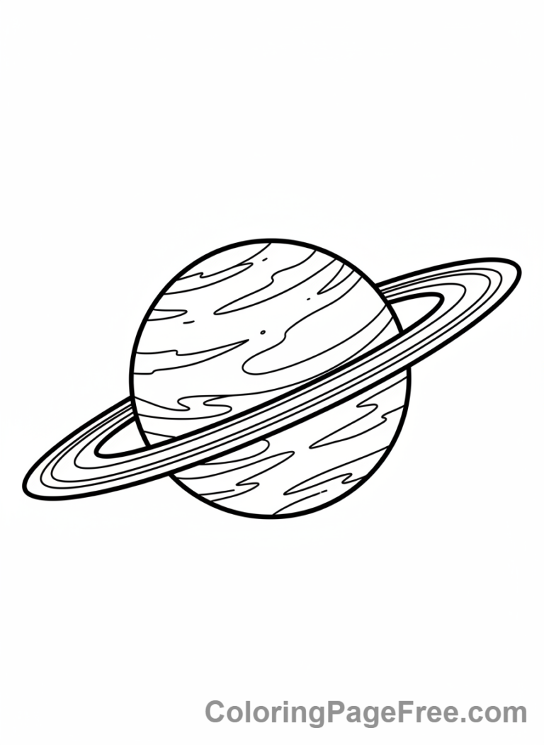 Planets coloring page - Uranus tilted rings