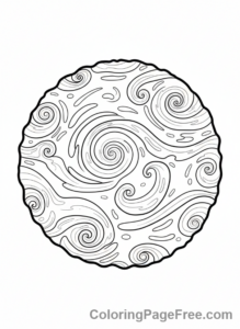 Planets coloring page - Venus cloudy atmosphere