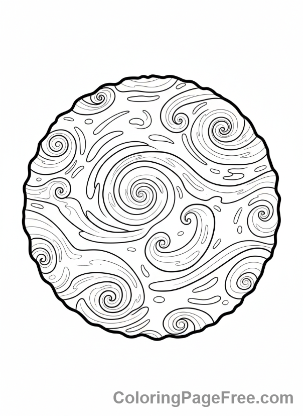 Planets coloring page - Venus cloudy atmosphere