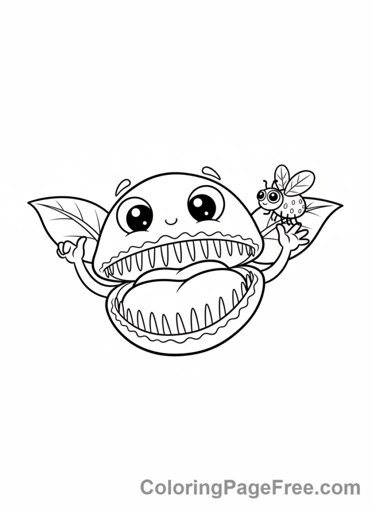 Plants coloring page - Carnivorous plant open