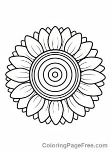 Plants coloring page - Sunflower close-up