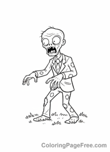 Plants Vs Zombies coloring page - Classic Zombie walking