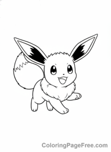 Pokemon coloring page - Eevee running happy