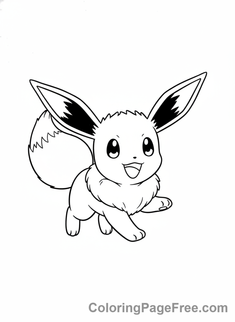 Pokemon coloring page - Eevee running happy