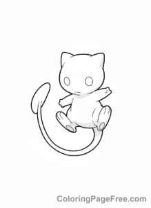 Pokemon coloring page - Mew flying gracefully