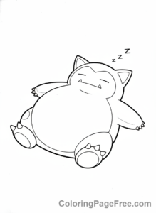 Pokemon coloring page - Snorlax sleeping peacefully