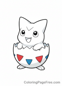 Pokemon coloring page - Togepi hatching egg