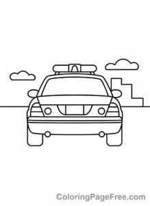 Police Car coloring page - Police car back view