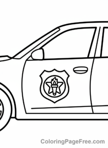 Police Car coloring page - Police car door badge