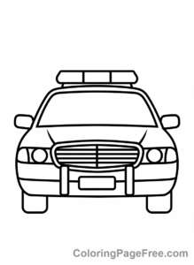 Police Car coloring page - Police car lights closeup