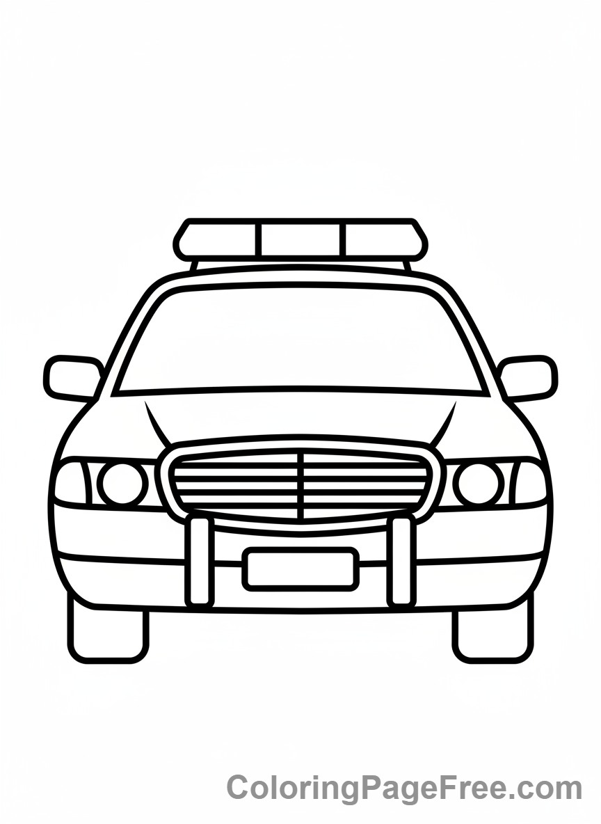 Police Car coloring page - Police car lights closeup