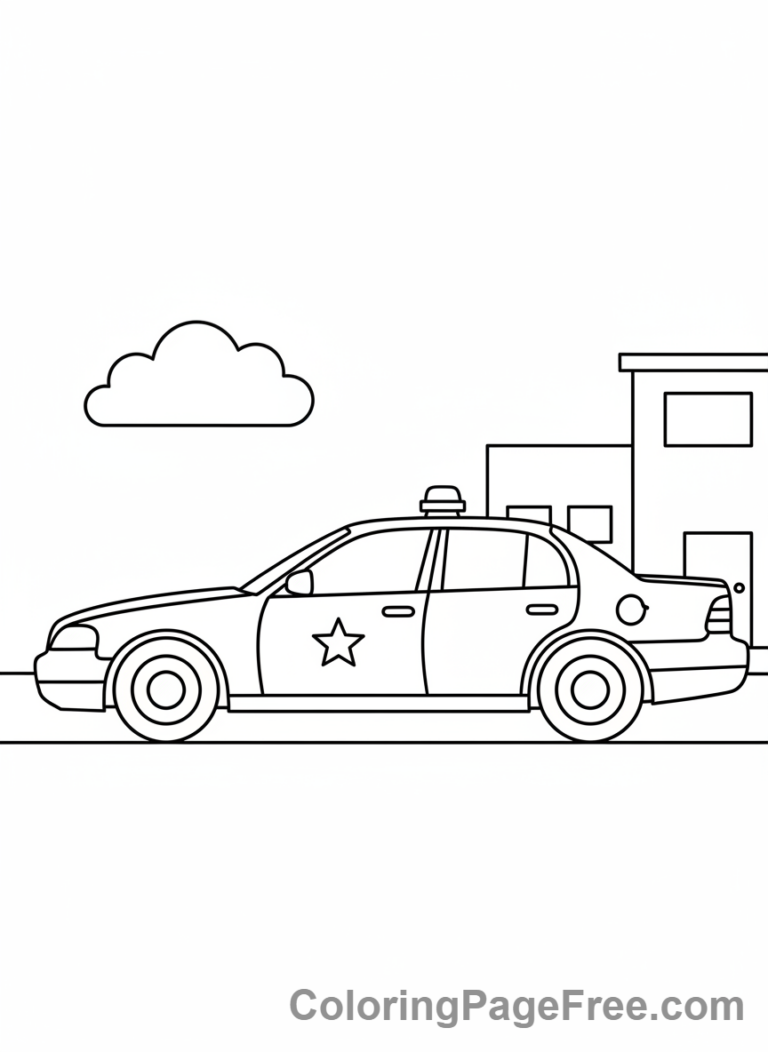 Police Car coloring page - Police car side view