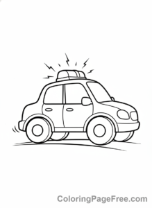 Police Car coloring page - Police car siren on