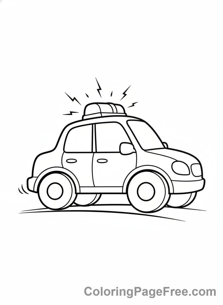 Police Car coloring page - Police car siren on