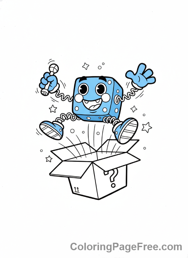 Poppy Playtime coloring page - Boxy Boo jumping