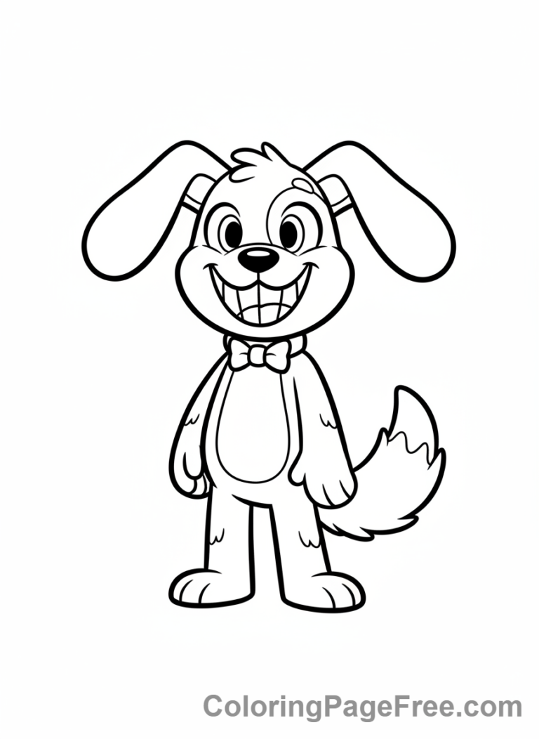 Poppy Playtime coloring page - DogDay friendly smile