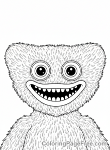 Poppy Playtime coloring page - Huggy Wuggy portrait