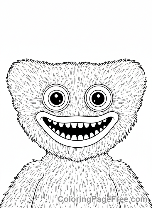 Poppy Playtime coloring page - Huggy Wuggy portrait