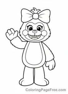 Poppy Playtime coloring page - Kissy Missy waving