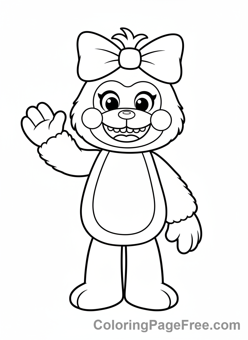 Poppy Playtime coloring page - Kissy Missy waving