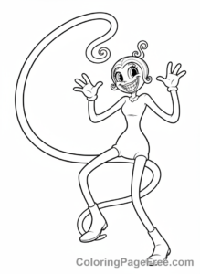 Poppy Playtime coloring page - Mommy Long Legs stretching