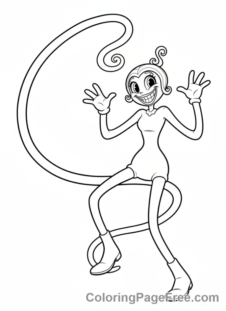 Poppy Playtime coloring page - Mommy Long Legs stretching